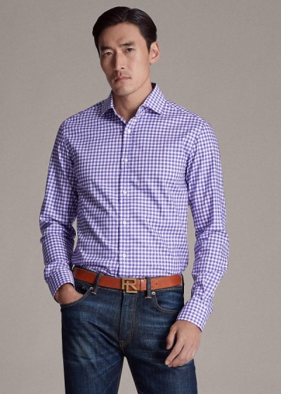 Men's Ralph Lauren Gingham Twill Shirts | 091248RUD